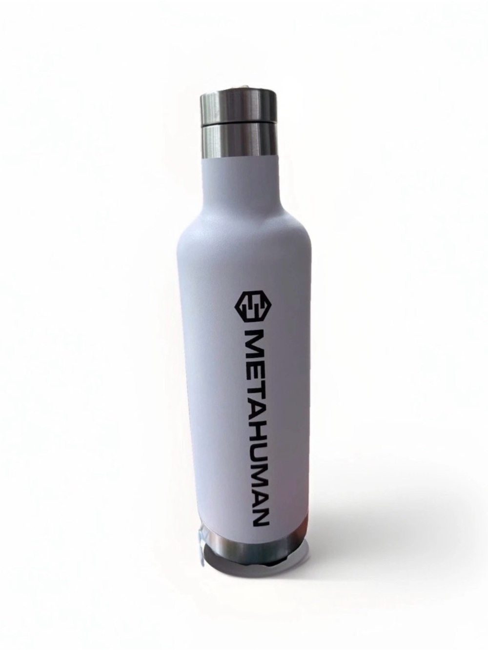 Metahuman Matte White Insulated Water Bottle - Double-Wall Vacuum